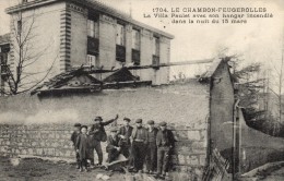 42 - LE CHAMBON FEUGEROLLES  La Villa Paulet Avec Son Hangar Incendié Dans La Nuit Du 15 Mars . - Le Chambon Feugerolles
