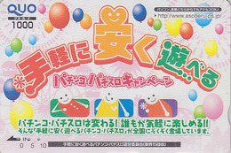 Carte Prépayée Japon - Jeu - BALLON - Game - BALLOON Japan Prepaid Card Quo Karte - 199 - Jeux