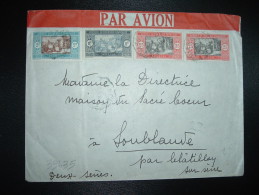 LETTRE PAR AVION TP AOF SENEGAL 2F + 1F + 25 X3 OBL. CONVOYEUR 26 JUIN 31 THIES A KAOLACK + EXP: COMPAGNIE SOUDANAISE - Briefe U. Dokumente