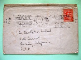 Argentina 1924 Cover To USA - Industrial Census Slogan - Rivadavia - Cartas & Documentos