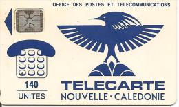 CARTE°-PUCE-NOUVELLE-CALEDONIE-140U-NC3-SC4-S/E-CAGOU BLEU--V°N° 5 Ge 29716-UTILISE-TBE RARE - Neukaledonien