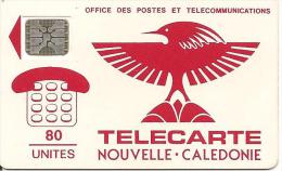 CARTE*-PUCE-NOUVELLE-CALEDONIE-80U-NC2B-SC5-6mm-CAGOU ROUGE-V°N° 5 Ge22691-UTILISE-TBE RARE - New Caledonia