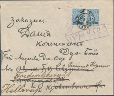 Russia 1917 Regd Cover Irkutsk With Provisional Handwritten Registration To Kopenhagen Then Hellerup Denmark (2570) - Storia Postale