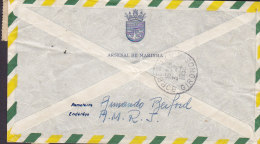 Brazil ARSENAL DE MARINHA Via Aerea Par Avion ARSENAL DE MARINHA 1952 Cover Letra BORDEAUX Gironde France (2 Scans) - Storia Postale