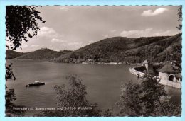 Edersee - S/w Mit Sperrmauer Und Schloß Waldeck 2 - Edersee (Waldeck)