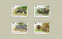 HUNGARY 1997 FAUNA African Animals RHYNO ZEBRA LION ANTILOPE - Fine Set MNH - Unused Stamps