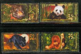 HUNGARY 1999 FAUNA Asian Animals TIGER LEPPARD PANDA ORANGUTAN - Fine Set MNH - Unused Stamps