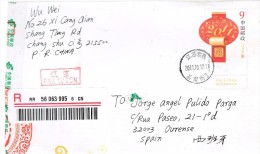 CHINA LETTRE STATIONERY 2010 BIRDS FAISAN REGISTRERED - Lettres & Documents