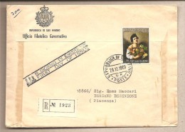 San Marino - Busta FDC Raccomandata Viaggiata Per L´Italia Con Serie Completa: Caravaggio - 1960 - Lettres & Documents