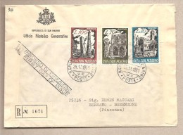 San Marino - Busta FDC Raccomandata Viaggiata Per L´Italia Con Serie Completa: Mostra Bophilex - 1961 - Cartas & Documentos