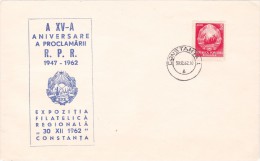 ROMANIA PHILATELIC  EXHIBITION 1962 COAT OF ARMS,CONSTANTA,RARE COVER! - Storia Postale