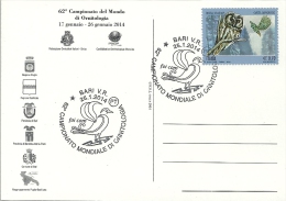 Italia Bari 2014 / Campionato Mondiale Di Ornitologia FOI COM / Hibou Uil Owl - Mechanical Postmarks (Advertisement)