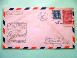 Canada 1939 First Flight Cover From Shediac To Botwood And To USA - Plane - Church - Briefe U. Dokumente