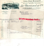 45 - ST SAINT JEAN DE BRAYE - FACTURE ETS BROUARD -VINS FINS - BOURGUEIL-BEAUJOLAIS-COTES DU RHONE-1954 - 1950 - ...