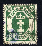 DANZIG 1922 Arms Definitive 80 Pf. Green, Postally Used, Expertised. Michel 94 - Used