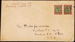 1921. Surcharge. King Christian IX. 20 Aur On 25 Aur Green/brown 2 Ex. REYKJAVIK To Nor... (Michel: 106) - JF181821 - Storia Postale