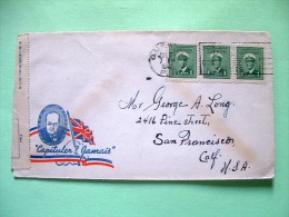 Canada 1942 Censored Patriotic Cover To USA - Flag Churchill - King George VI - Briefe U. Dokumente