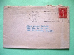 Canada 1942 Cover To USA - Patriotic Slogan - King George VI - Briefe U. Dokumente