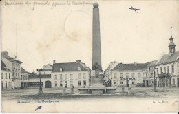 Renaix.  -   L'Obélisque  -   Prachtige Kaart Met RELAIS Stempel:   1909  Viane-Moerbeke  Naar  Eename - Renaix - Ronse