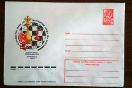 URSS (RUSSIE) Echec, Echecs, Chess, Ajedrez. Entier Postal Emis En 1979 (2) - Ajedrez
