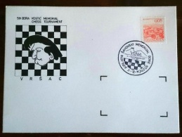 YOUGOSLAVIE Echec, Echecs, Chess, Ajedrez. Carte Avec Obliteration Thematique SAHOVSKI MEMORIAL 1977 - Echecs