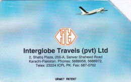 Pakistan, PAK-M-05, Interglobe Travels Ltd, Airplane, 2 Scans - Pakistan