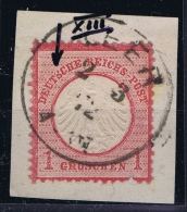 Deutsches Reich: Mi Nr 4  XIII Plattefehler S Gebrochen   Gestempelt/used/obl.  CV 200 € - Used Stamps