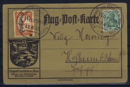 Deutsches Reich: Flugpost Am Rhein - Karte Mit Nr. 1, 1912 - Correo Aéreo & Zeppelin