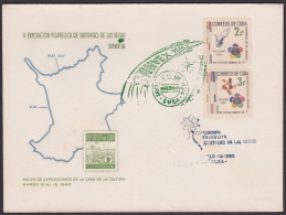 1966-CE-19 CUBA 1966. SPECIAL CANCEL. EXPOSICION DE FILATELIA DE SANTIAGO DE LAS VEGAS. PHILATELIC EXPO GREEN CANCEL. - Briefe U. Dokumente