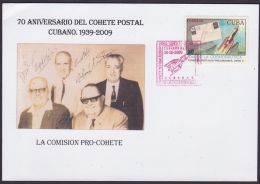 2009-CE-9 CUBA 2009. SPECIAL CANCEL.70 ANIV COHETE POSTAL. POSTAL ROCKET RED CANCEL. JUNTA PRO-COHETE - Briefe U. Dokumente