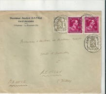 Enveloppe  -  Cachet  Au  Depart   De   La  BELGIQUE   à  Destination  De  REUILLY    (  Indre ) - Storia Postale