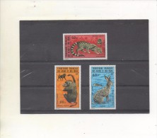 AFARS Et ISSAS  : Faune - Babouin Doguera (singe, Primate), Genette Tigrine, Lièvre - - Unused Stamps