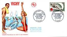 FRANCE. N°1395 Sur Enveloppe 1er Jour De 1963. Ski Nautique. - Wasserski