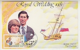 Montserrat 1981 Royal Wedding Charles - Diana Royal Yacht "The Charlotte" 1v Maxicard (´26647A) - Montserrat