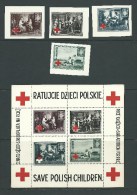 1945. MIN.SHEET AND IMPERFORATE STAMPS. " SAVE  POLISH  CHILDREN " - Prisoner Camps