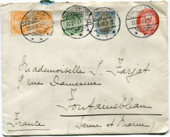 DANEMARK ENTIER DEPART CHARLOTTENLUND 22-6-03 POUR LA FRANCE - Lettres & Documents