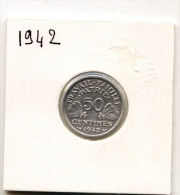 50 Centimes  Etat Français  1942  TTB+/SUP - 50 Centimes