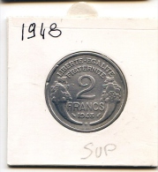 2 Francs  Morlon ALU  1948 B   TTB+/SUP - 2 Francs