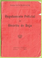 Beja - Regulamento Policial Do Distrito De Beja - Décrets & Lois
