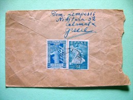 Greece 1945 Cover To USA - Glory (#465 = 3.50 $) - Doric Column - Briefe U. Dokumente