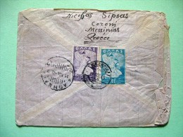 Greece 1945 Cover To USA - Glory (#465 = 3.50 $) - Doric Column - Lettres & Documents