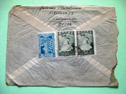 Greece 1945 Cover To USA - Glory - Doric Column - Briefe U. Dokumente