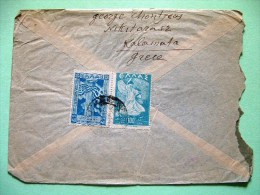 Greece 1945 Cover To USA - Glory (#465 = 3.50 $) - Doric Column - Brieven En Documenten