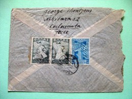 Greece 1945 Cover To USA - Glory - Doric Column - Lettres & Documents
