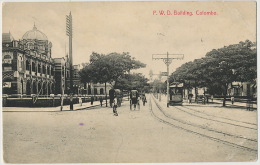 P.W.D. Building Colombo Tramway Tram  No 99 Platé - Sri Lanka (Ceylon)