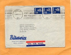 Norway 1949 Cover Mailed To USA - Brieven En Documenten