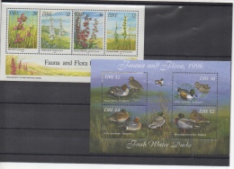 EIRE 1993 1998 OISEAUX FLORE COTE 16€ 20% - Blocs-feuillets