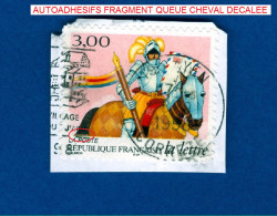 * 1998 N° 21 CHEVALIER AVEC PLI  AUTOADHÉSIFS PHOSPHORESCENTES OBLITÉRÉ FRAGMENT YVERT TELLIER 1.50 € - Oblitérés