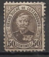 LUXEMBOURG 1891 Grand Duke Adolf -  50c. - Brown   FU PAPER ATTACHED - 1891 Adolphe Voorzijde
