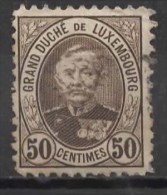 LUXEMBOURG 1891 Grand Duke Adolf -  50c. - Brown   FU PAPER ATTACHED - 1891 Adolfo De Frente